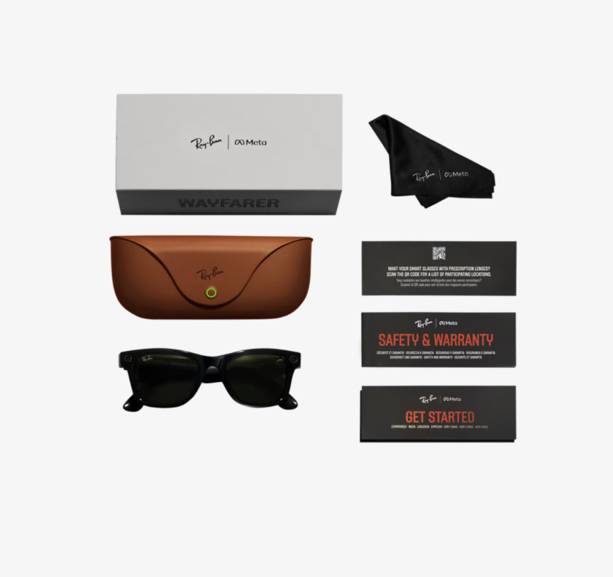 RAY-BAN Meta Wayfarer (Gen 1), 0RW4006 , Graphite Polarised Black, 50