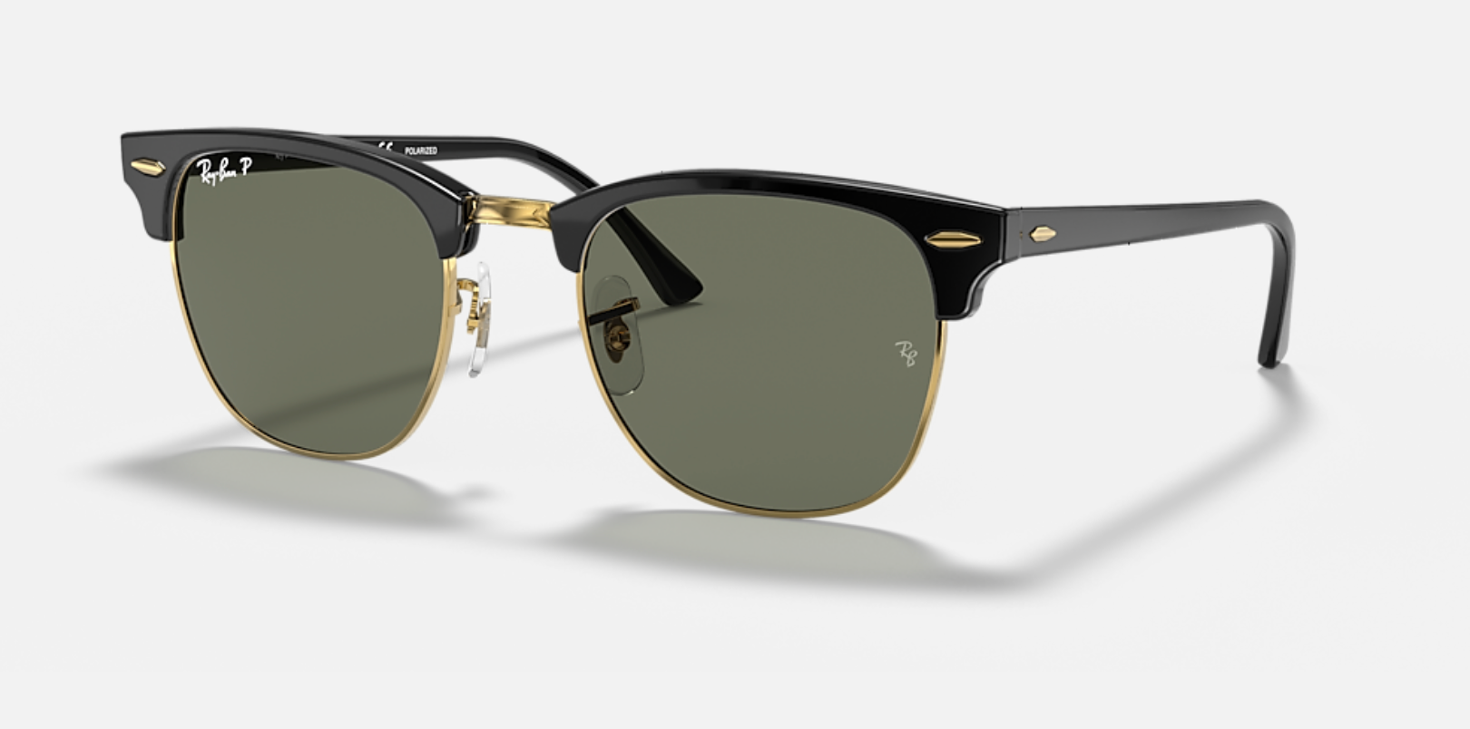 RAY-BAN Clubmaster Classic RB3016 901/58 Polarised Black Gold 55mm | Eye Concepts Australia