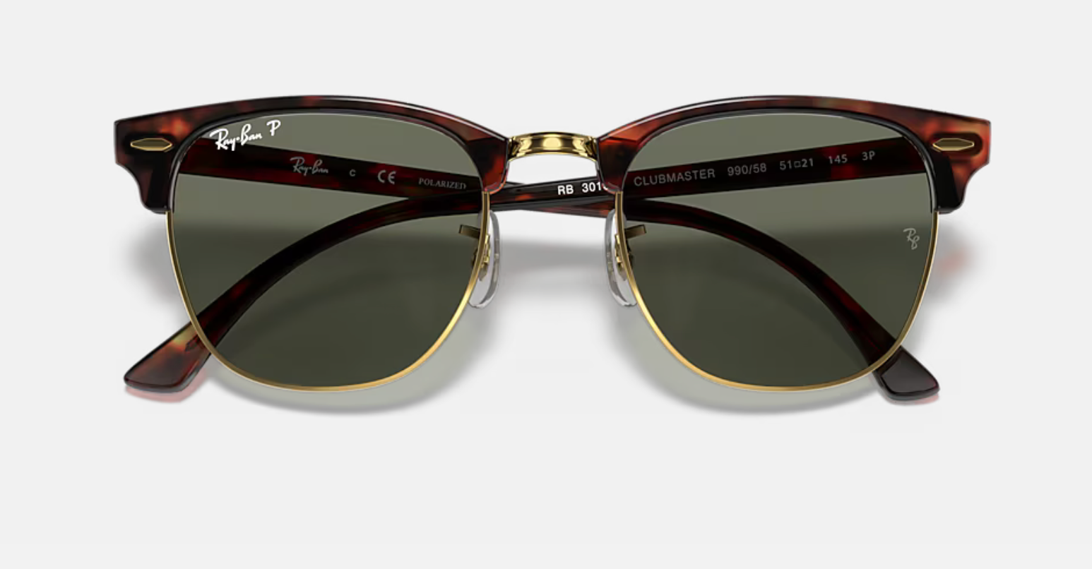 RAY-BAN Clubmaster Classic RB3016 990/58 Tortoise On Gold 55mm | Eye Concepts Australia