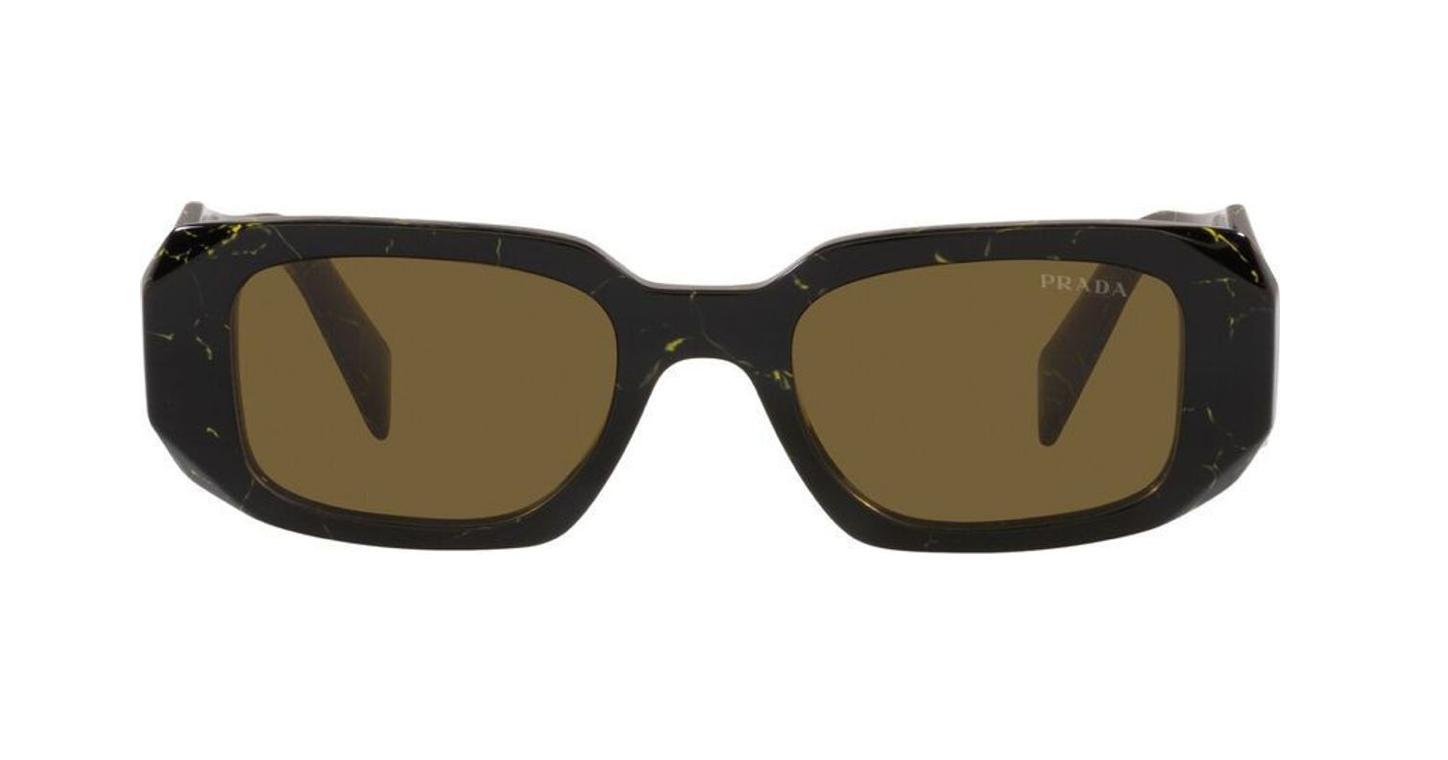 Prada PR 17WS 19D01T Black/Yellow Marble 49mm Sunglasses | Eye Concepts Australia