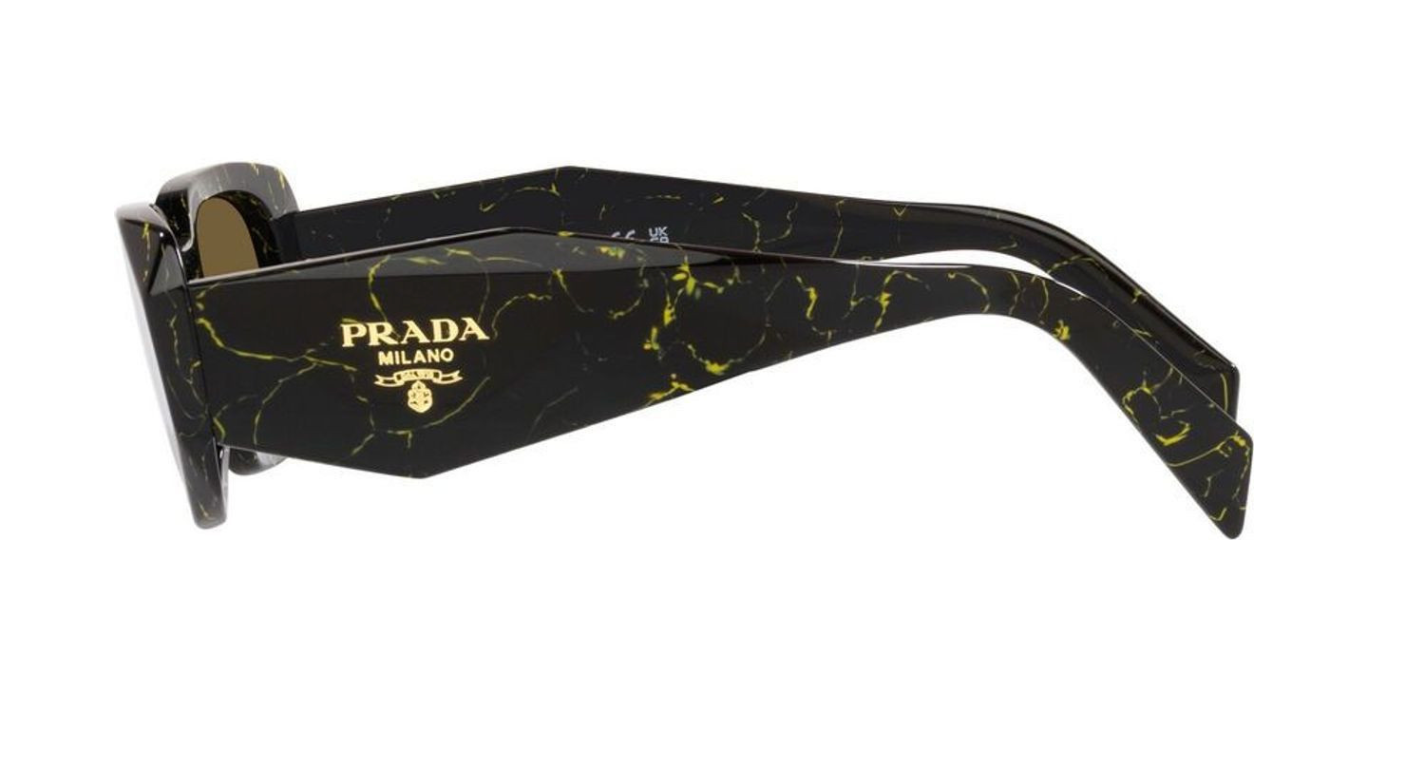 Prada PR 17WS 19D01T Black/Yellow Marble 49mm Sunglasses | Eye Concepts Australia