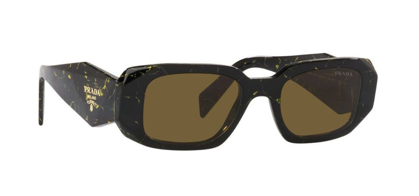 Prada PR 17WS 19D01T Black/Yellow Marble 49mm Sunglasses | Eye Concepts Australia