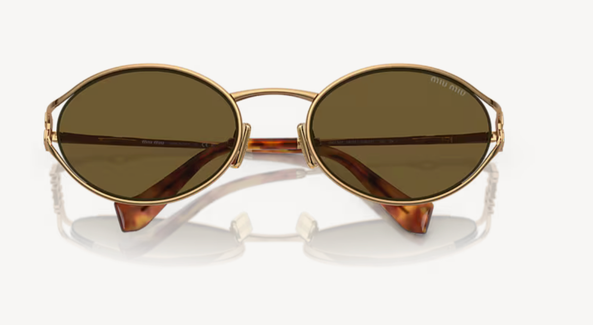 Miu Miu MU 52YS 7OE01T Brass Gold 54mm Sunglasses
