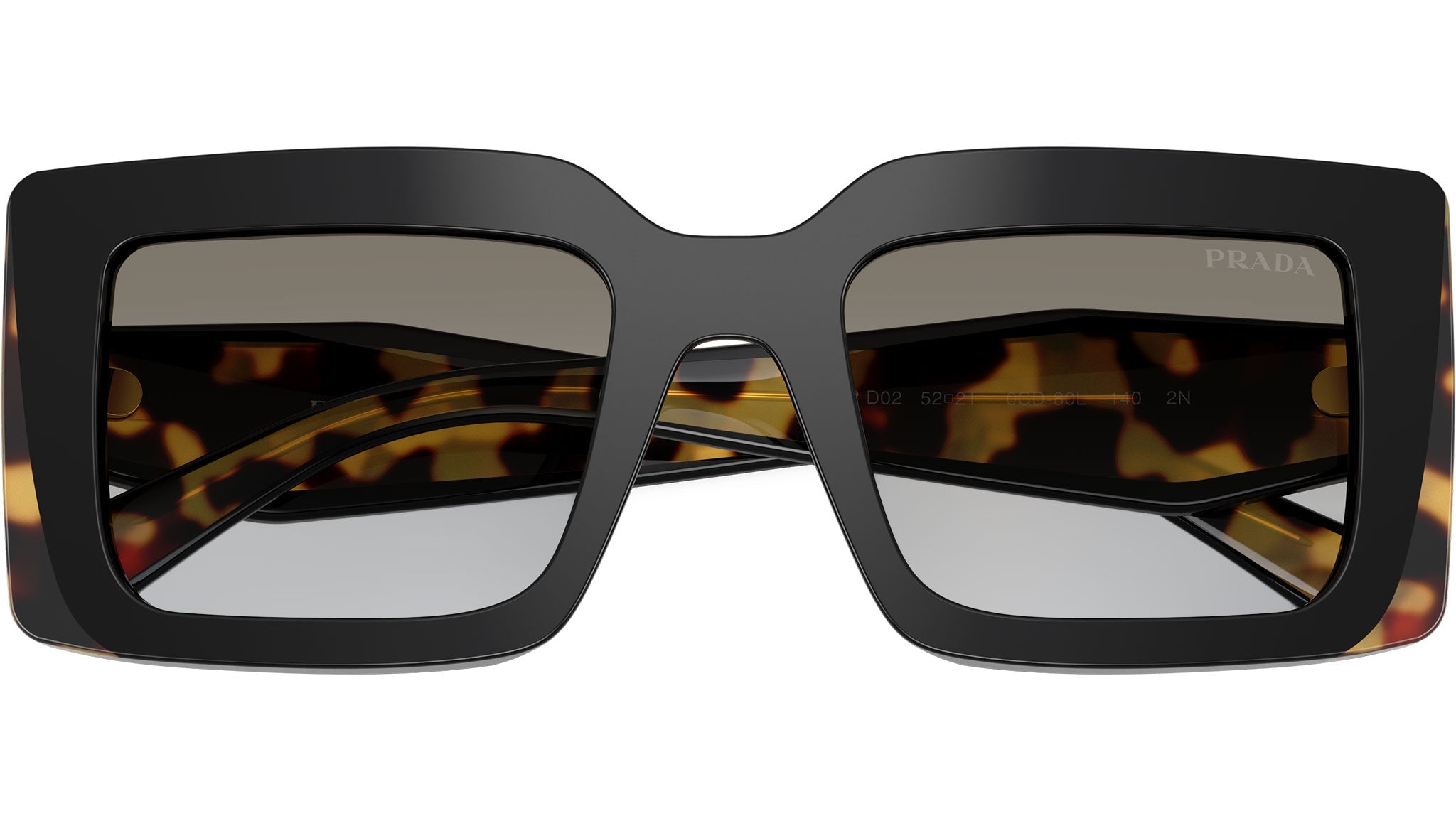 Prada PR D01S 0CD80L Black Tortoise Sunglasses - Detail