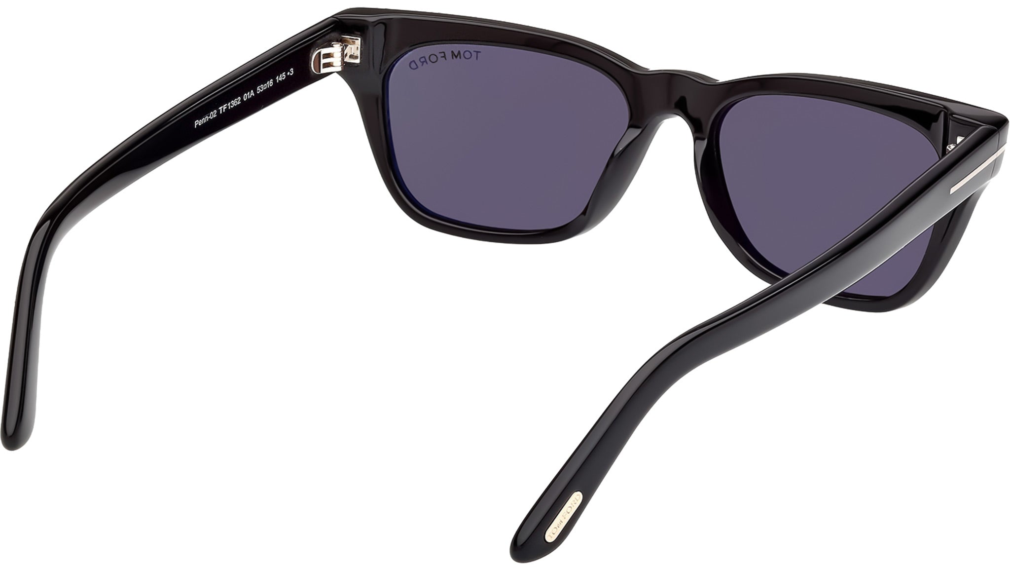 Tom Ford Penn FT1362 01A Shiny Black / Smoke - detail view