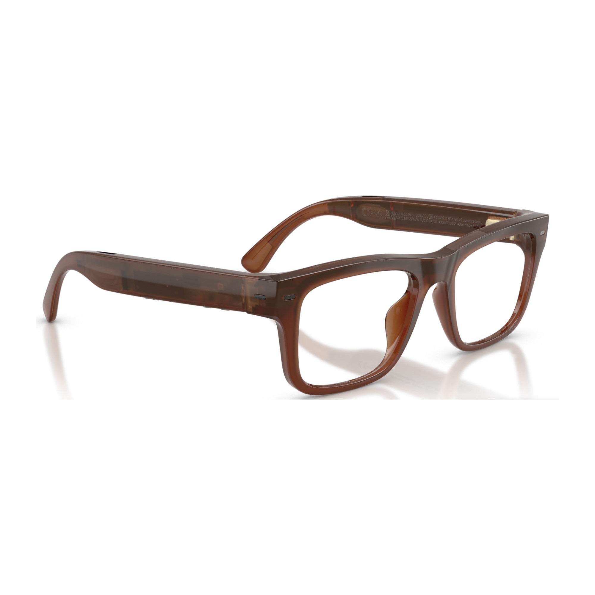 Nuance Audio Square hearing glasses in Amber