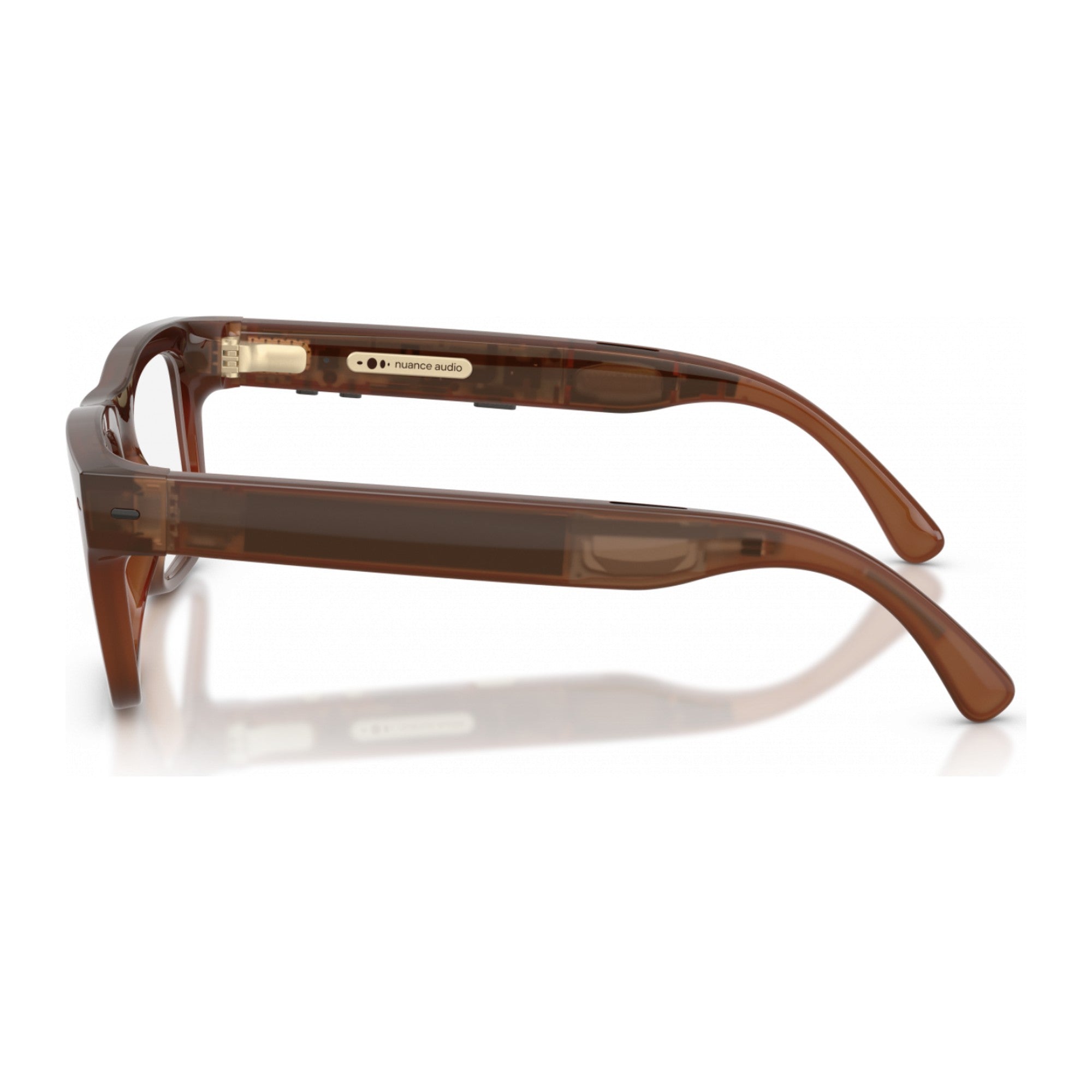 Nuance Audio Square hearing glasses in Amber