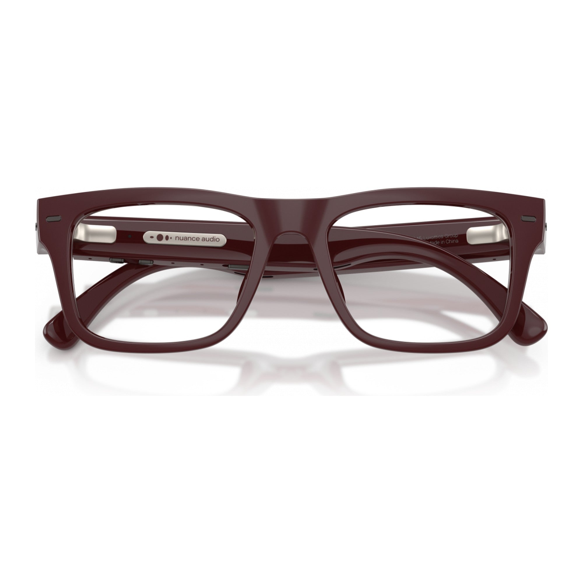 Nuance Audio Square hearing glasses in Burgundy