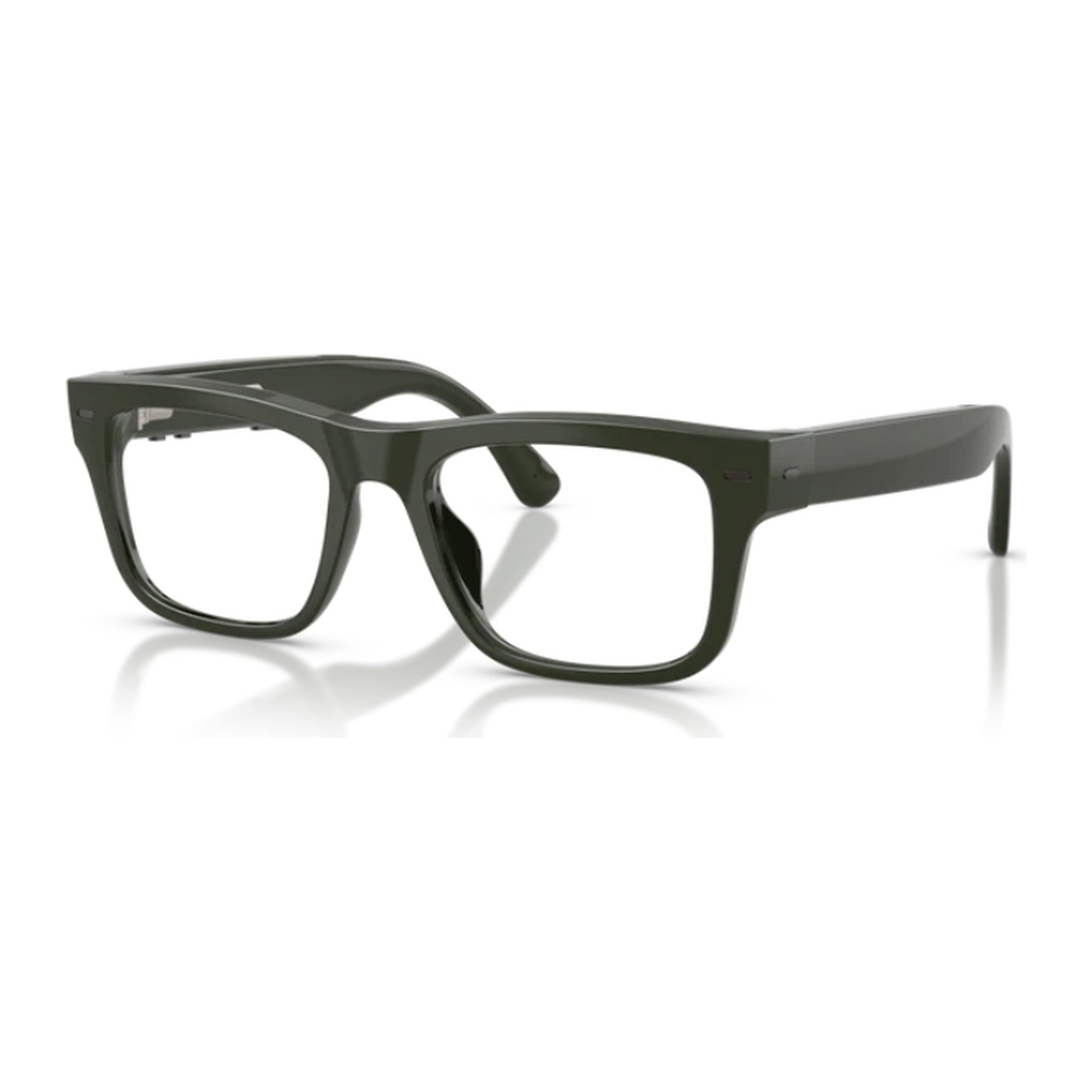 Nuance Audio Square hearing glasses in Olive Green