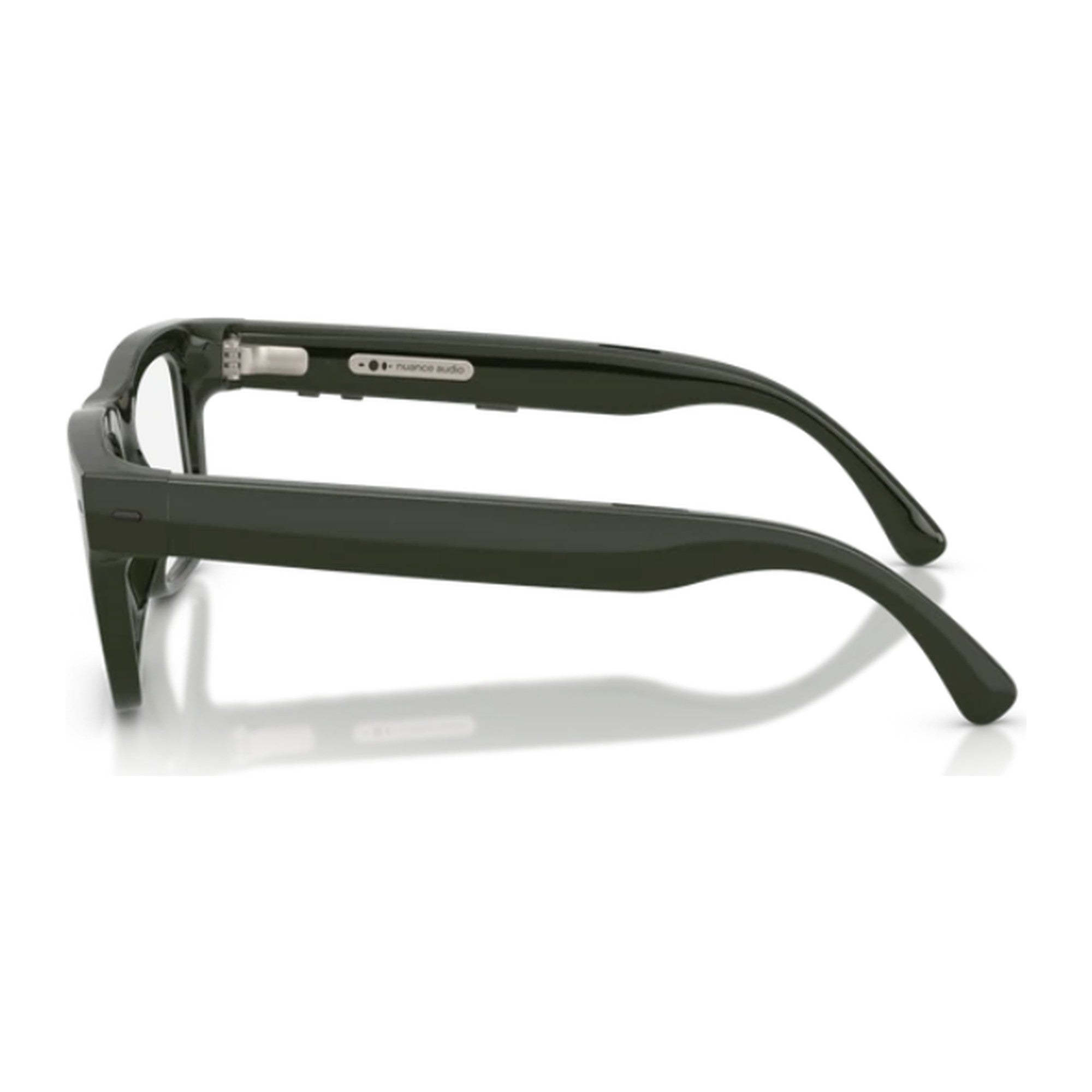 Nuance Audio Square hearing glasses in Olive Green