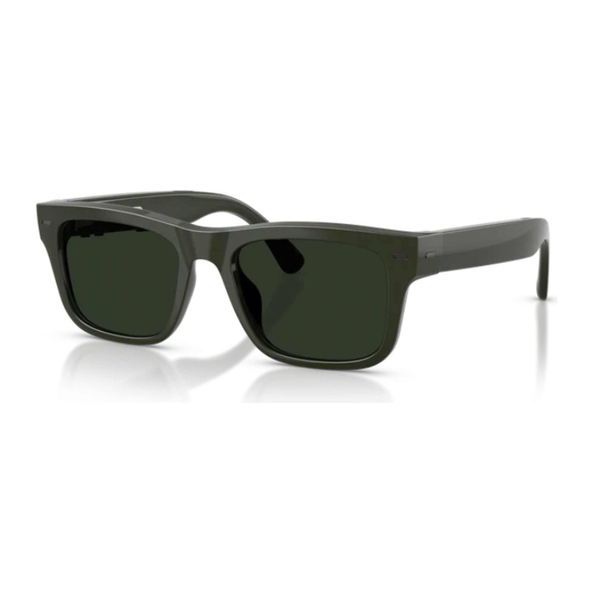 Nuance Audio Square hearing glasses in Olive Green