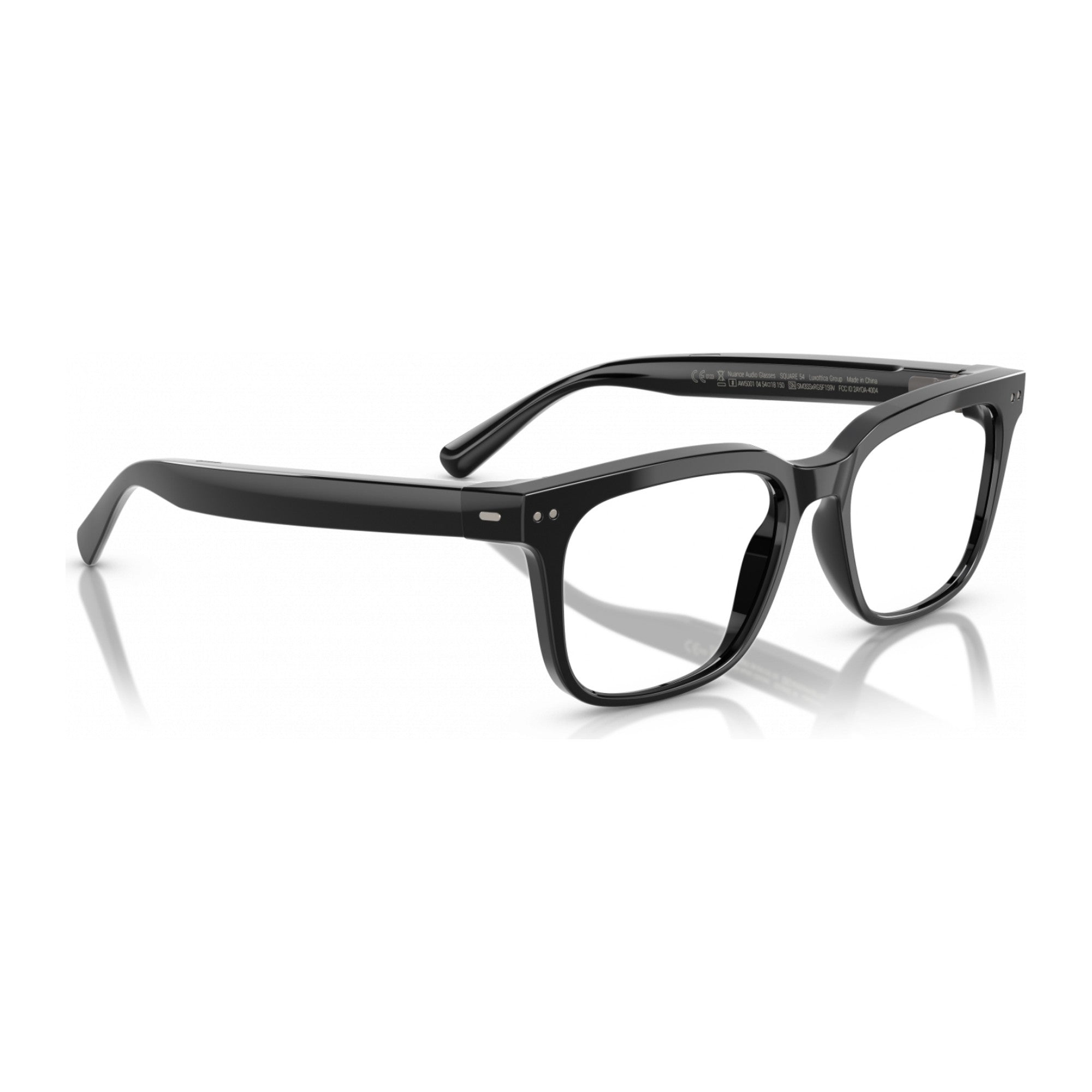 Nuance Audio Square hearing glasses in Shiny Black