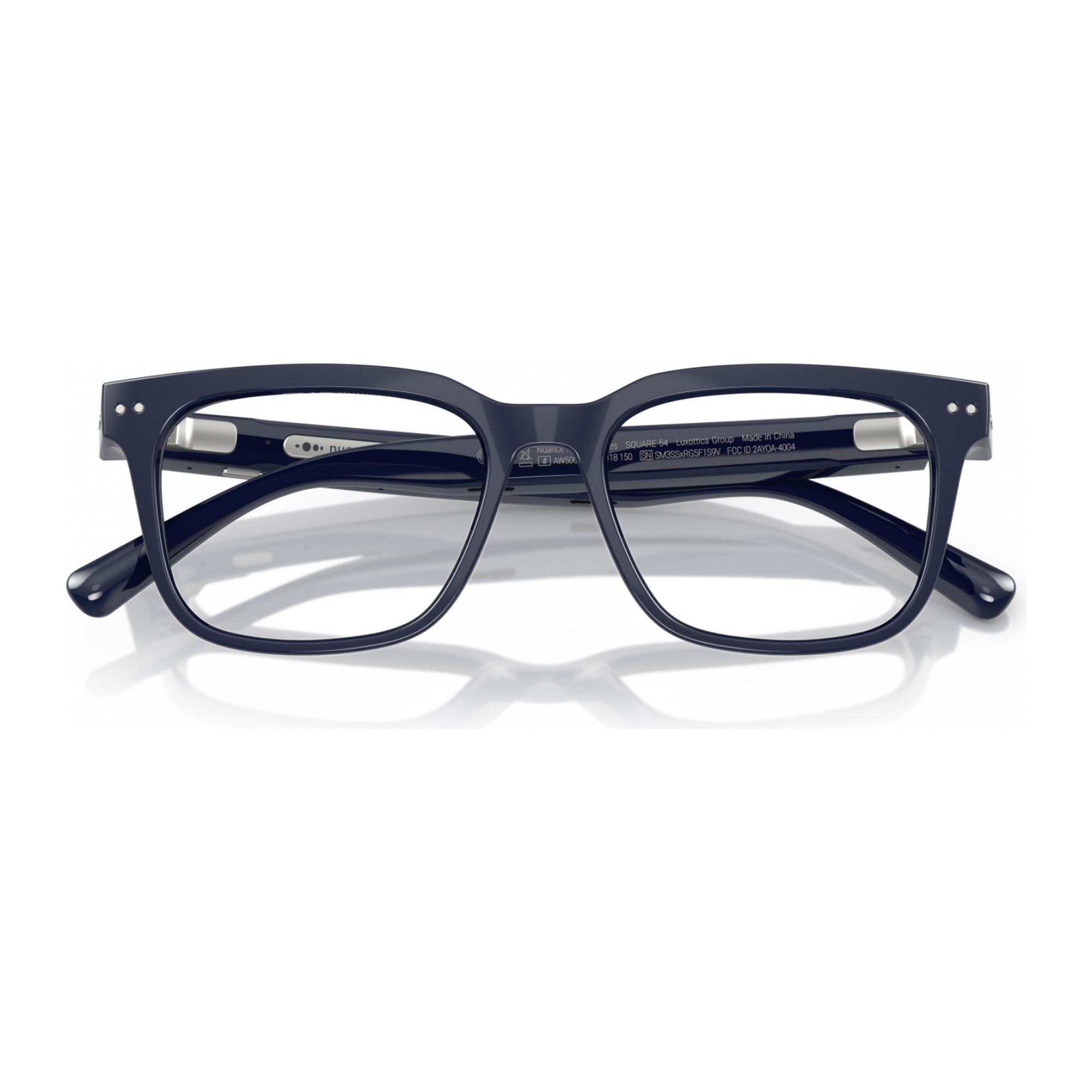 Nuance Audio Square hearing glasses in Shiny Deep Blue